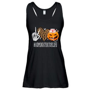 Administrator Peace Love Pumpkin Funny Halloween Leopard Ladies Essential Flowy Tank