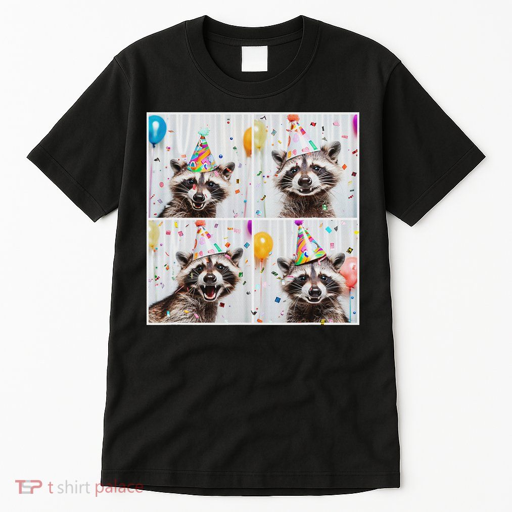 Animal Photobooth Love Raccoons Women Cute Raccoon In Birthday Hat Funny Unique Raccoon  Tall T-Shirt