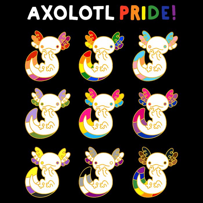 Axolotl Pride LGBT Kawaii Axolotls Rainbow Gay Pride Month Pom Pom 12in Knit Beanie