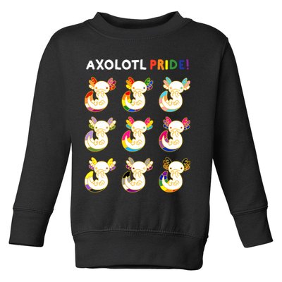 Axolotl Pride LGBT Kawaii Axolotls Rainbow Gay Pride Month Toddler Sweatshirt