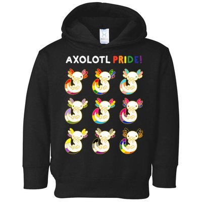 Axolotl Pride LGBT Kawaii Axolotls Rainbow Gay Pride Month Toddler Hoodie