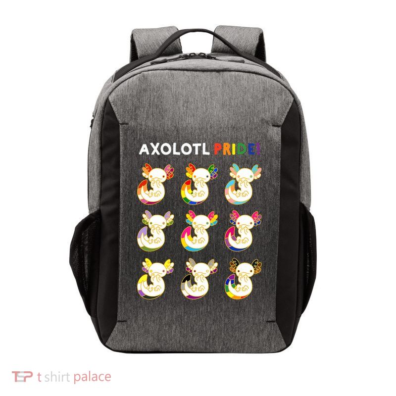 Axolotl Pride LGBT Kawaii Axolotls Rainbow Gay Pride Month Vector Backpack