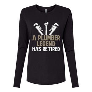 A Plumber Legend has retired Plumber Womens Cotton Relaxed Long Sleeve T-Shirt