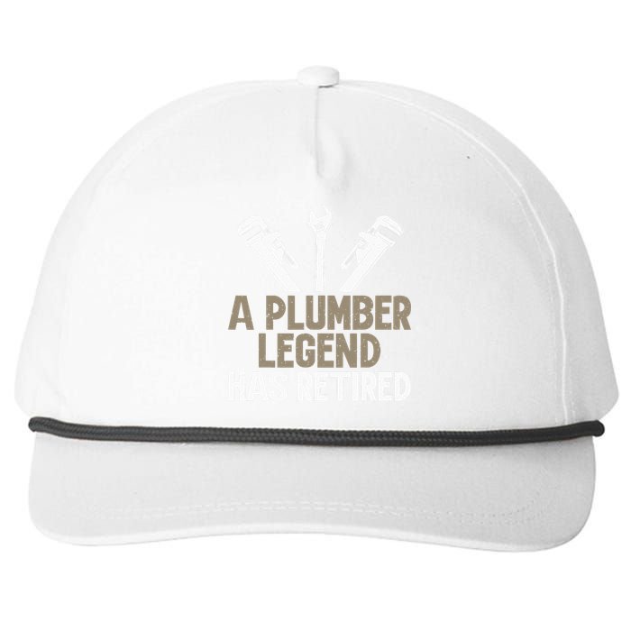 A Plumber Legend has retired Plumber Snapback Five-Panel Rope Hat