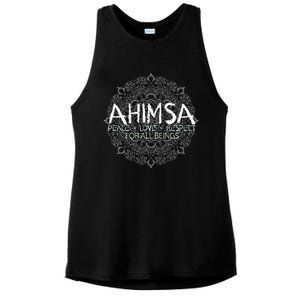 Ahimsa Peace Love Respect Vegan Ladies PosiCharge Tri-Blend Wicking Tank