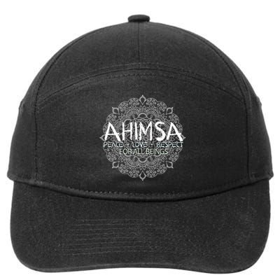 Ahimsa Peace Love Respect Vegan 7-Panel Snapback Hat