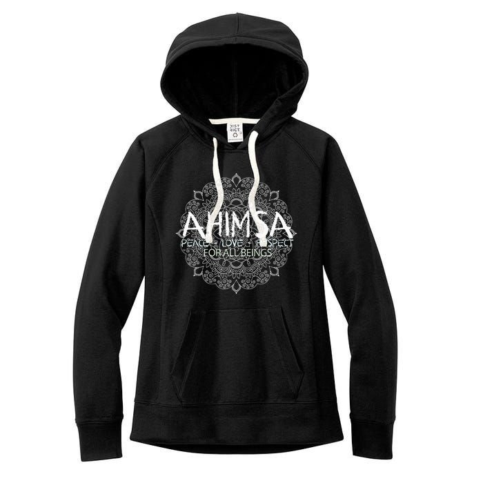 Ahimsa Peace Love Respect Vegan Women's Fleece Hoodie