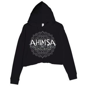 Ahimsa Peace Love Respect Vegan Crop Fleece Hoodie