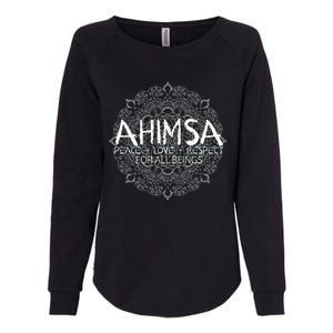 Ahimsa Peace Love Respect Vegan Womens California Wash Sweatshirt