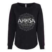 Ahimsa Peace Love Respect Vegan Womens California Wash Sweatshirt