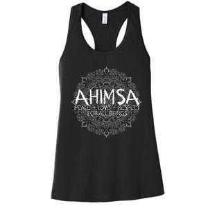 Ahimsa Peace Love Respect Vegan Women's Racerback Tank