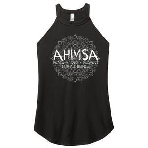 Ahimsa Peace Love Respect Vegan Women's Perfect Tri Rocker Tank