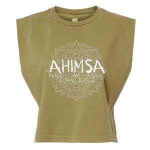 Ahimsa Peace Love Respect Vegan Garment-Dyed Women's Muscle Tee