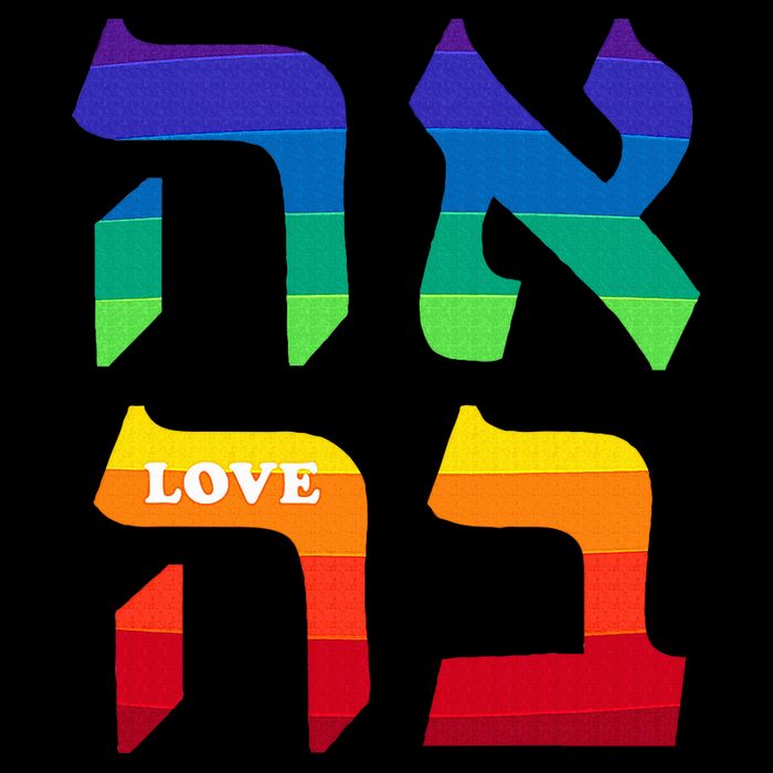 Ahava Pride Love Hebrew Language Israel Jewish Word Rainbow Button