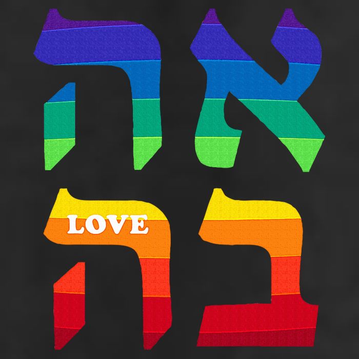 Ahava Pride Love Hebrew Language Israel Jewish Word Rainbow 11oz C Handle Ceramic Mug