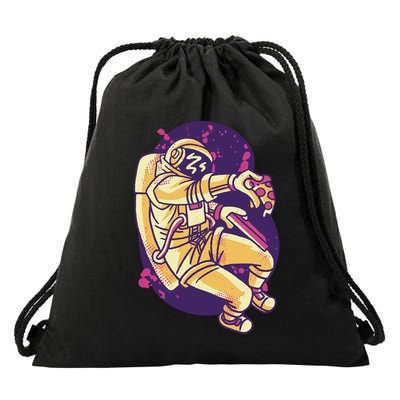 Astronaut Pizza Lover Drawstring Bag