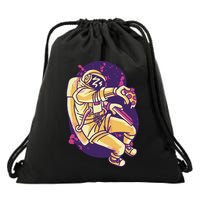 Astronaut Pizza Lover Drawstring Bag
