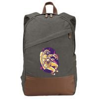 Astronaut Pizza Lover Cotton Canvas Backpack