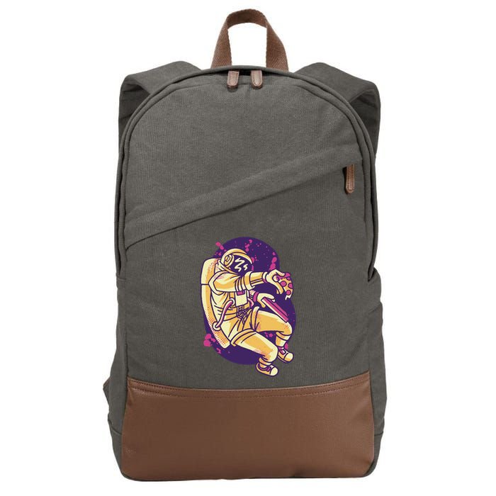 Astronaut Pizza Lover Cotton Canvas Backpack