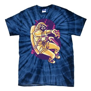 Astronaut Pizza Lover Tie-Dye T-Shirt