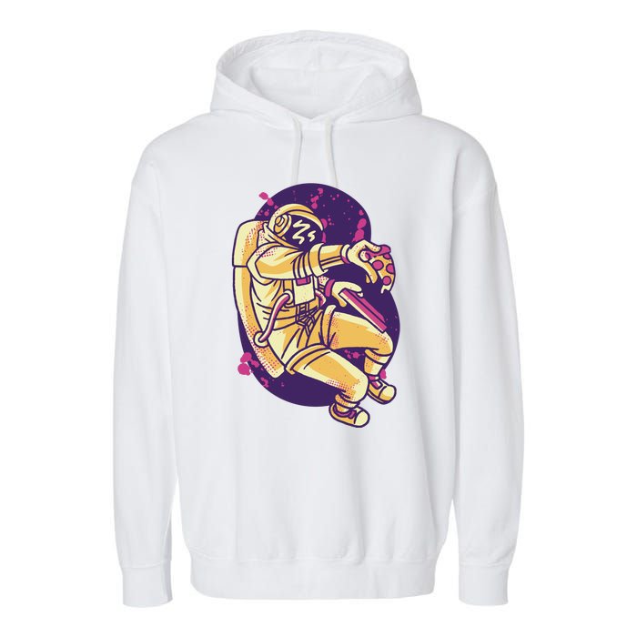 Astronaut Pizza Lover Garment-Dyed Fleece Hoodie