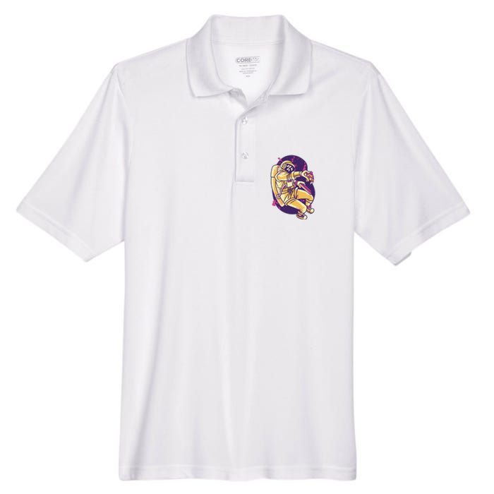 Astronaut Pizza Lover Men's Origin Performance Pique Polo