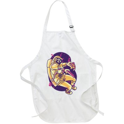 Astronaut Pizza Lover Full-Length Apron With Pockets