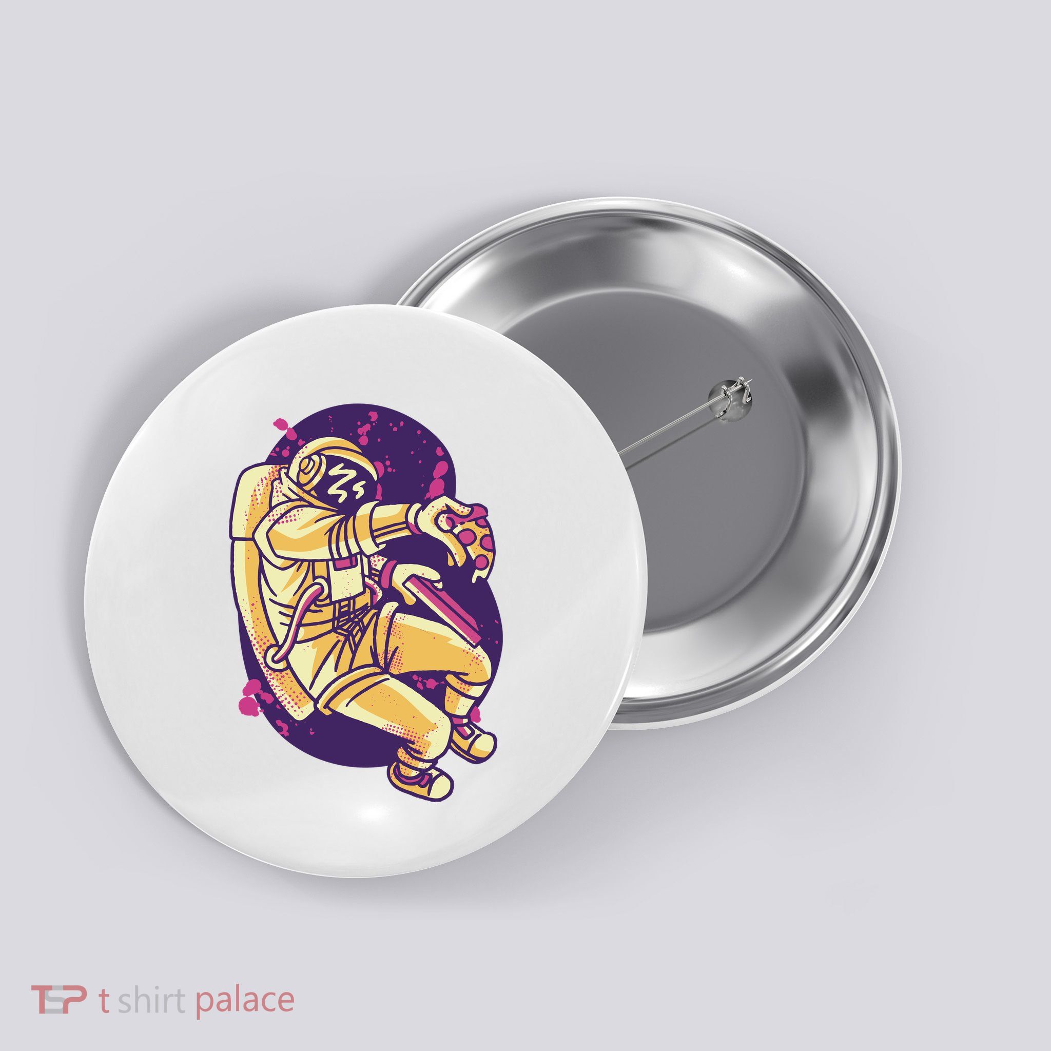 Astronaut Pizza Lover Button