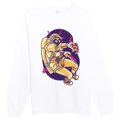 Astronaut Pizza Lover Premium Crewneck Sweatshirt