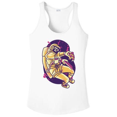 Astronaut Pizza Lover Ladies PosiCharge Competitor Racerback Tank