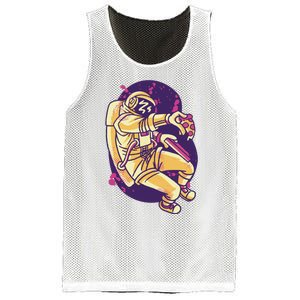 Astronaut Pizza Lover Mesh Reversible Basketball Jersey Tank