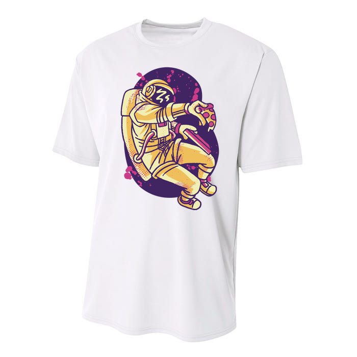 Astronaut Pizza Lover Performance Sprint T-Shirt