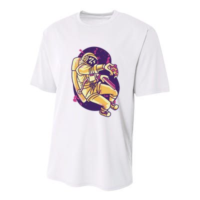 Astronaut Pizza Lover Youth Performance Sprint T-Shirt