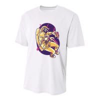 Astronaut Pizza Lover Youth Performance Sprint T-Shirt