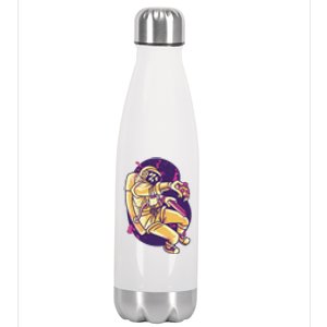 Astronaut Pizza Lover Stainless Steel Insulated Water Bottle