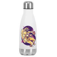 Astronaut Pizza Lover Stainless Steel Insulated Water Bottle