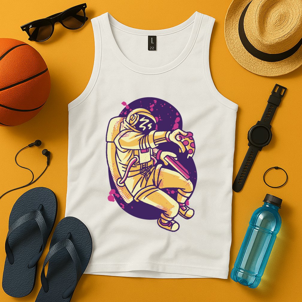 Astronaut Pizza Lover Tank Top