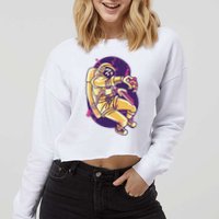 Astronaut Pizza Lover Cropped Pullover Crew