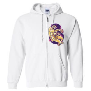 Astronaut Pizza Lover Full Zip Hoodie