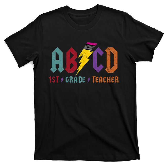 ABCD Pencil Lightning Rockn Roll Tee 1st Grade Teacher T-Shirt