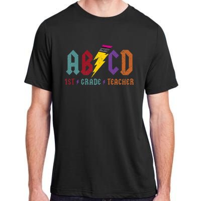 ABCD Pencil Lightning Rockn Roll Tee 1st Grade Teacher Adult ChromaSoft Performance T-Shirt