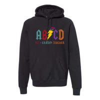 ABCD Pencil Lightning Rockn Roll Tee 1st Grade Teacher Premium Hoodie