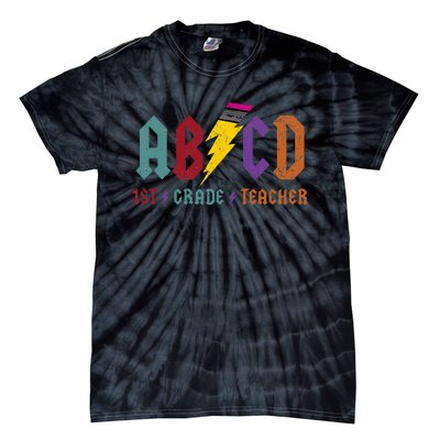 ABCD Pencil Lightning Rockn Roll Tee 1st Grade Teacher Tie-Dye T-Shirt