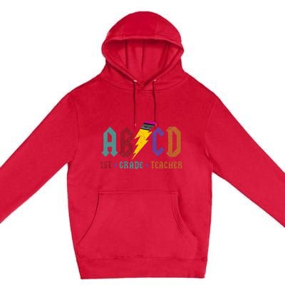 ABCD Pencil Lightning Rockn Roll Tee 1st Grade Teacher Premium Pullover Hoodie