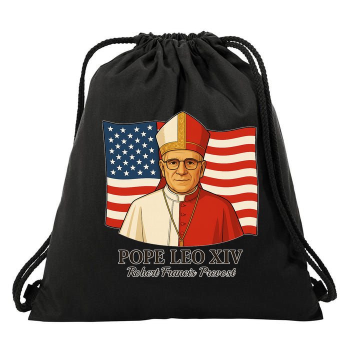 American Pope Leo XIV May 8th 2025 Robert Francis Prevost Drawstring Bag