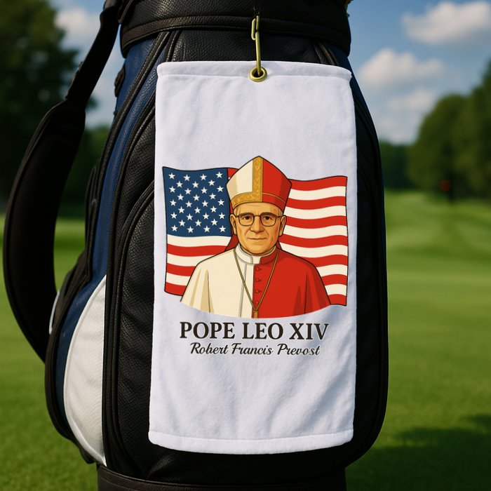 American Pope Leo XIV May 8th 2025 Robert Francis Prevost Golf Towel