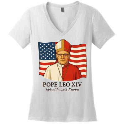 American Pope Leo XIV May 8th 2025 Robert Francis Prevost Women's V-Neck T-Shirt
