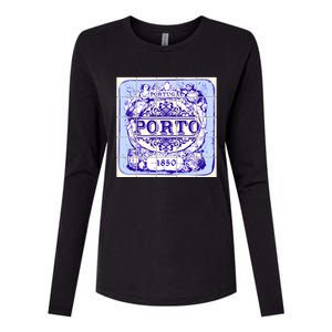 Azulejo Porto Lisbon Azulejos Lisboa Womens Cotton Relaxed Long Sleeve T-Shirt