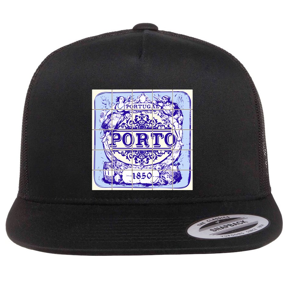 Azulejo Porto Lisbon Azulejos Lisboa Flat Bill Trucker Hat
