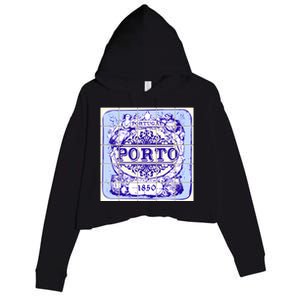 Azulejo Porto Lisbon Azulejos Lisboa Crop Fleece Hoodie